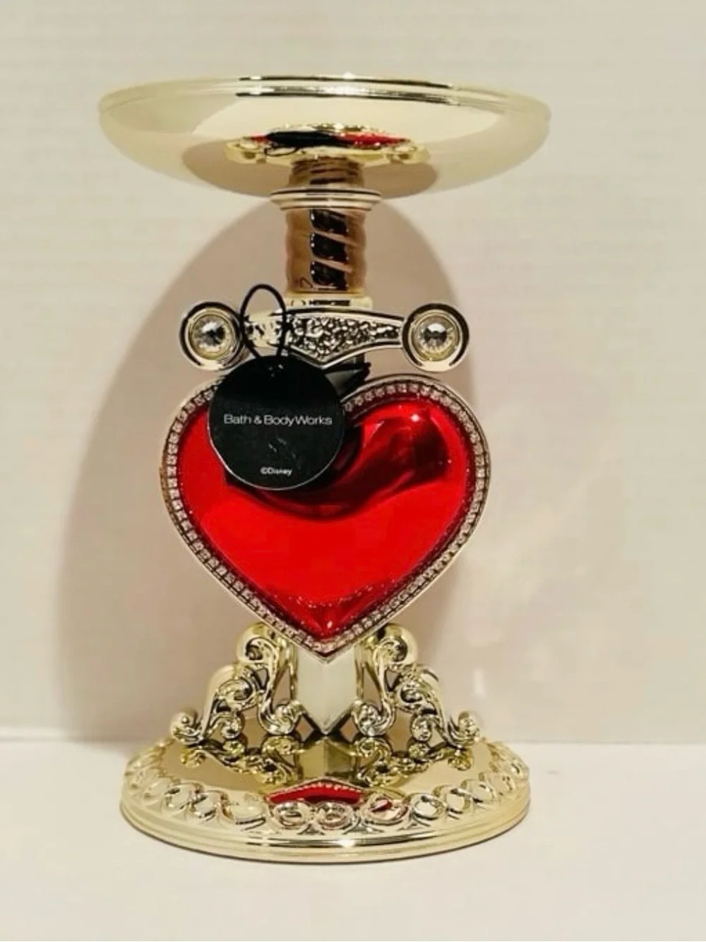 Bath & Body New Evil Queen Pierced Heart Pedestal 3-Wick Candle Holder